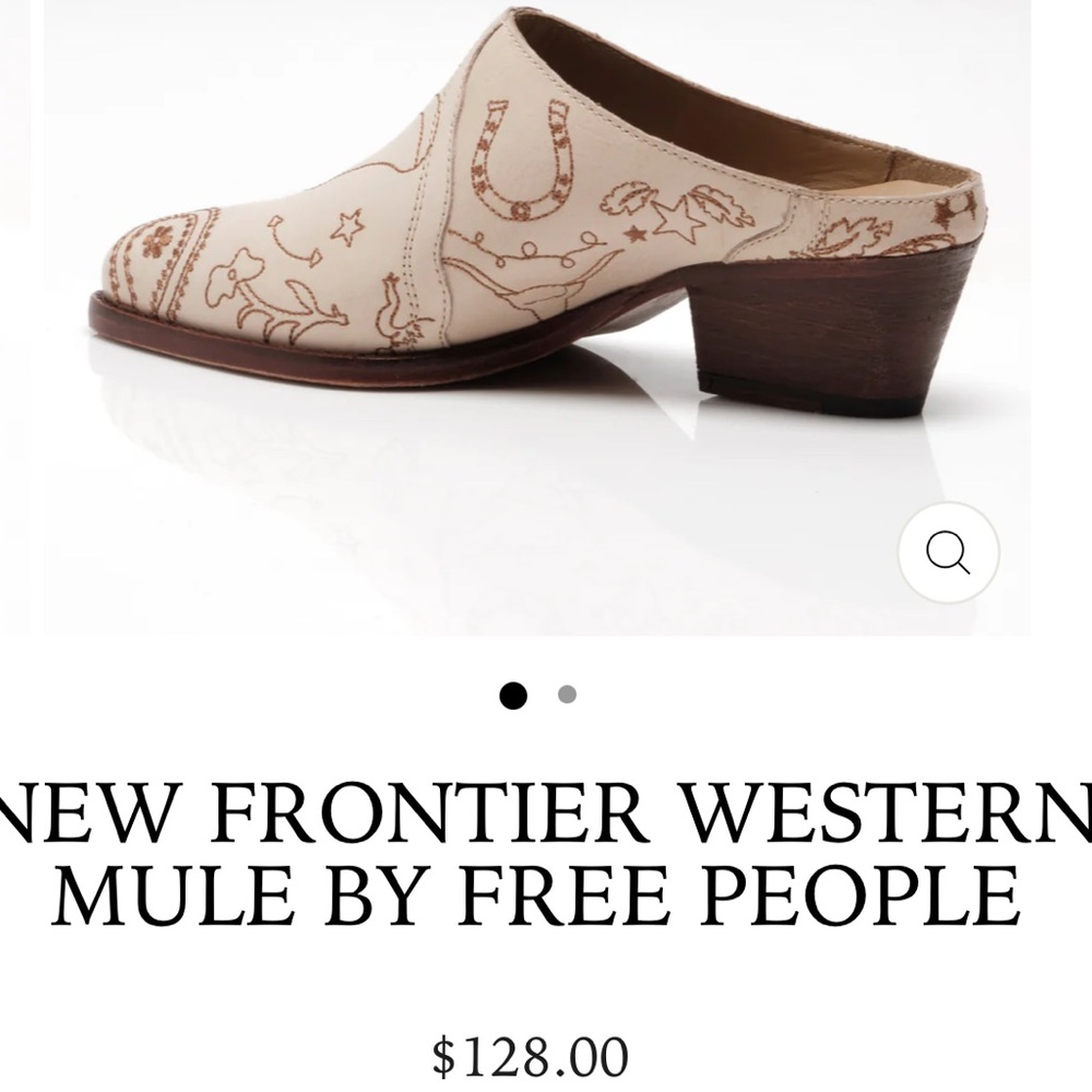NWT Free People New Frontier Western Mules, Sz EU39 (8.5-9)